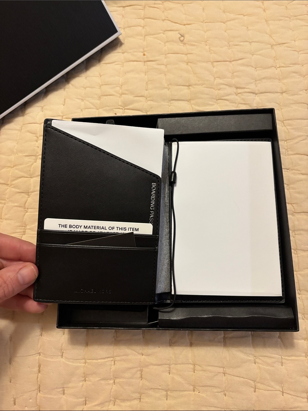 Michael Kors Black Saffiano Passport Cover and Luggage Tag Set - Picture 3 of 4